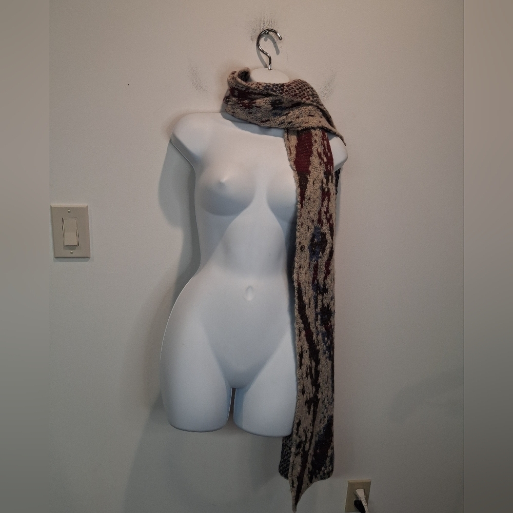 Echo Wool Blend Colorful Knit Scarf